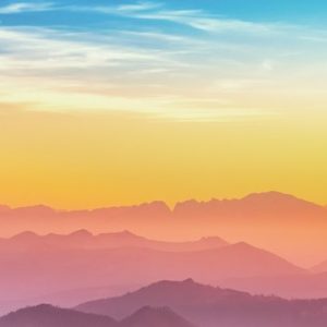 Colorful Silhouette of Mountains - Image